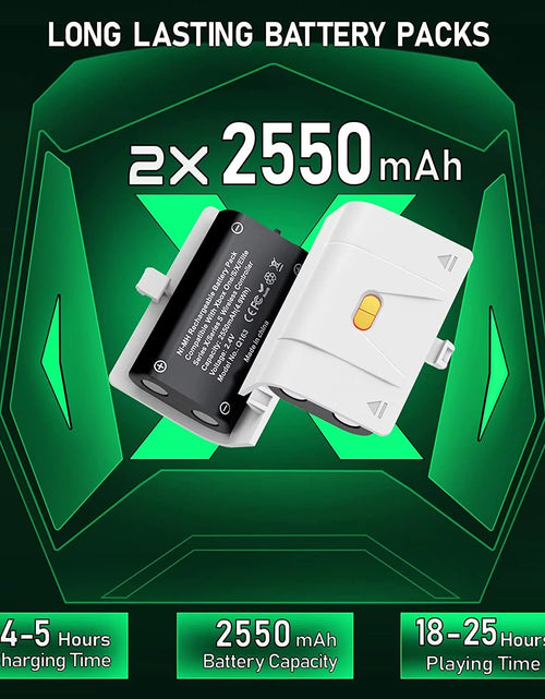 Load image into Gallery viewer, Xbox Controller Charger Station, 2 X5520Mwh Rechargeable Battery Pack for Xbox Series S/Xbox One X/One S/Xbox Elite/ Xbox Series X Controller
