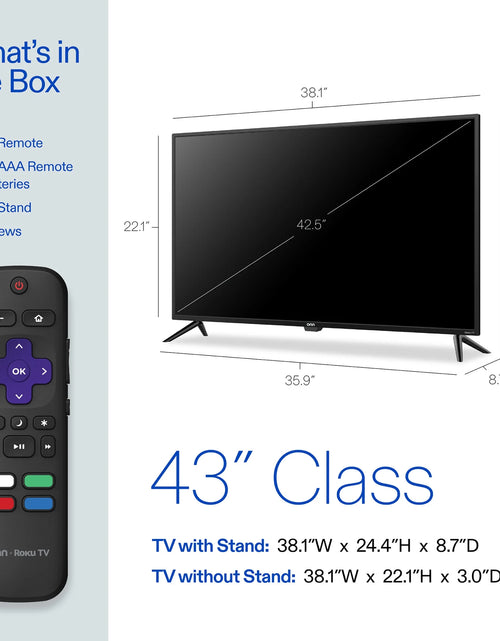 Load image into Gallery viewer, 43” Class 4K UHD Roku Smart Television, 100012584
