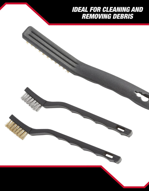 Load image into Gallery viewer, 3-Piece Wire Utility Brush Set with Brass and Stainless Steel Bristles for Cleaning
