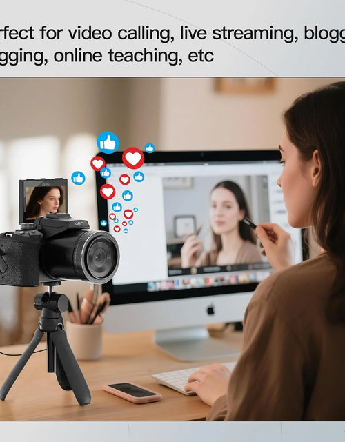 Load image into Gallery viewer, Digital Camera for Photography,4K 64MP Video Camera with 16X Digital Zoom and 32GB SD Card Black
