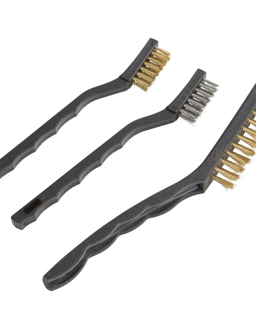 Load image into Gallery viewer, 3-Piece Wire Utility Brush Set with Brass and Stainless Steel Bristles for Cleaning
