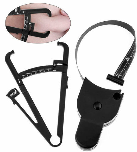 2-Pack Skinfold Body Fat Caliper & Measuring Tape Set BMI Fitness Weight Loss