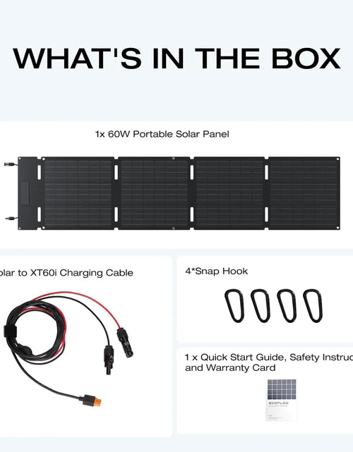 Load image into Gallery viewer, 60W Portable Solar Panel for Power Station, Foldable Solar Charger with Adjustable Kickstand, Waterproof IP67 for Outdoor Camping,Rv,Off Grid System
