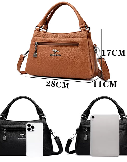 Load image into Gallery viewer, Luxury 100% Top Layer Cowhide Handbag Solid Color Designer Brand Women'S Crossbody Bags Exquisite Hardware LOGO Shoulder Bags
