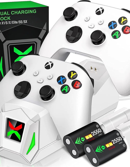 Load image into Gallery viewer, Xbox Controller Charger Station, 2 X5520Mwh Rechargeable Battery Pack for Xbox Series S/Xbox One X/One S/Xbox Elite/ Xbox Series X Controller

